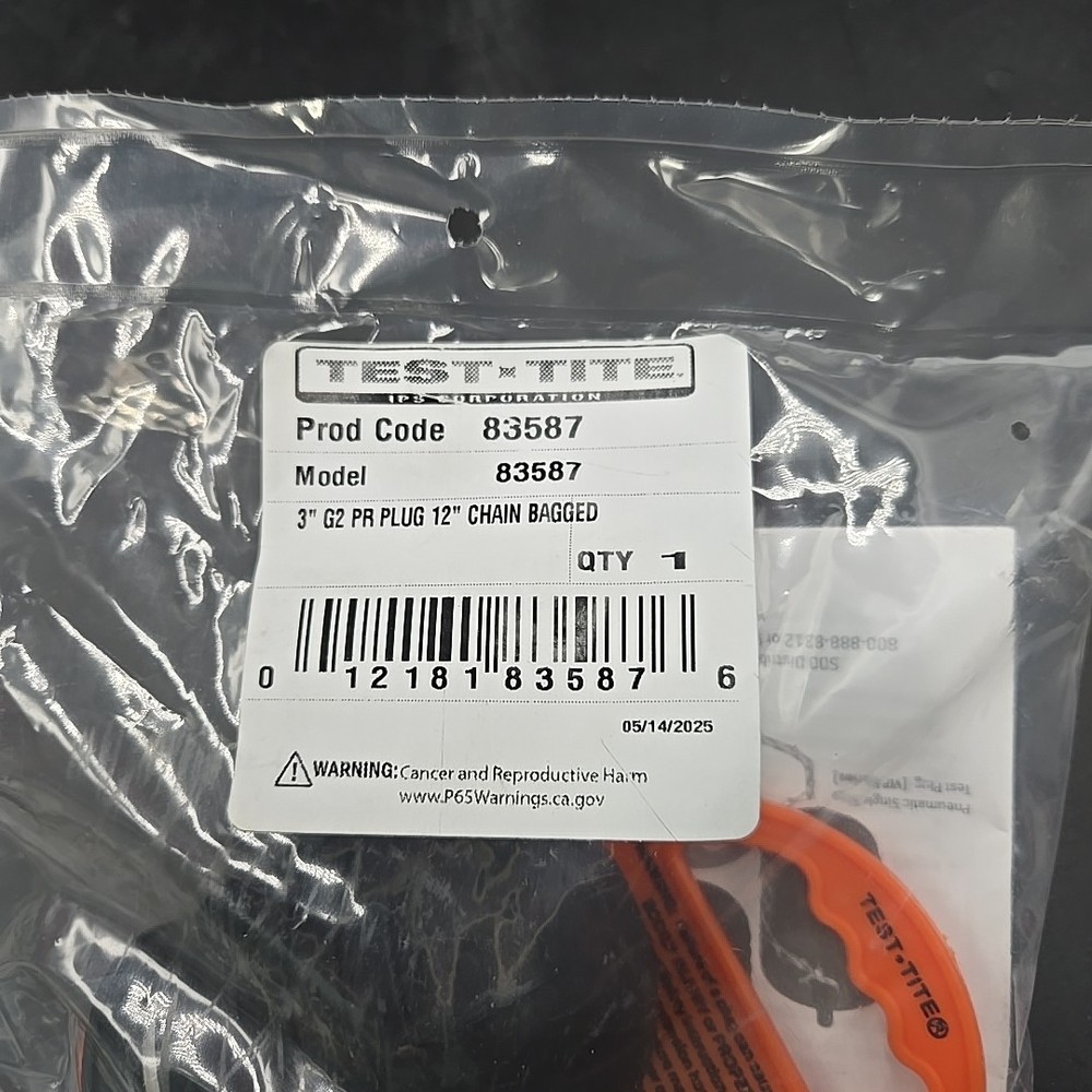 Test-Tite 83587 Pressure Relief Pneumatic Test Plug 3"