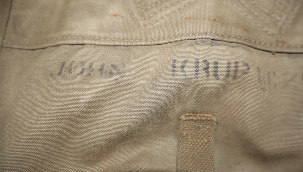 WWII USMC Marine Corps M1941 Haversack Pack Upper Half Named John KRUPICZEWICZ