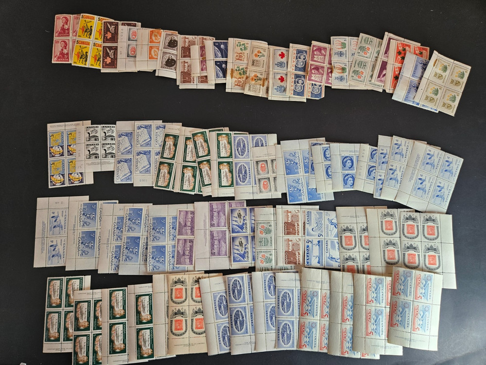 Canada stamp block lot mint $111 in value