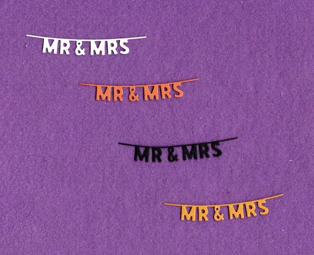 MR & MRS 2  die cuts scrapbook cards