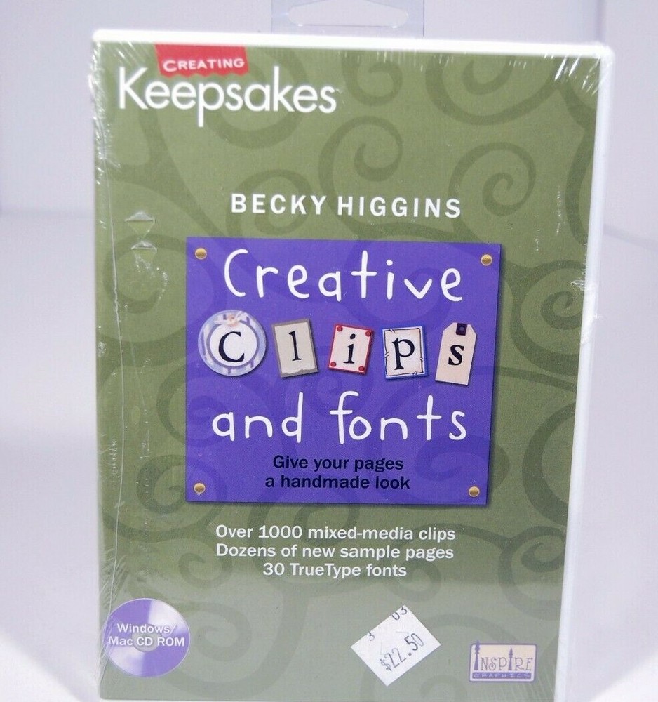 Creating Keepscapes Creative CLIPS & FONTS by Becky Higgins New Sealed CD-ROM