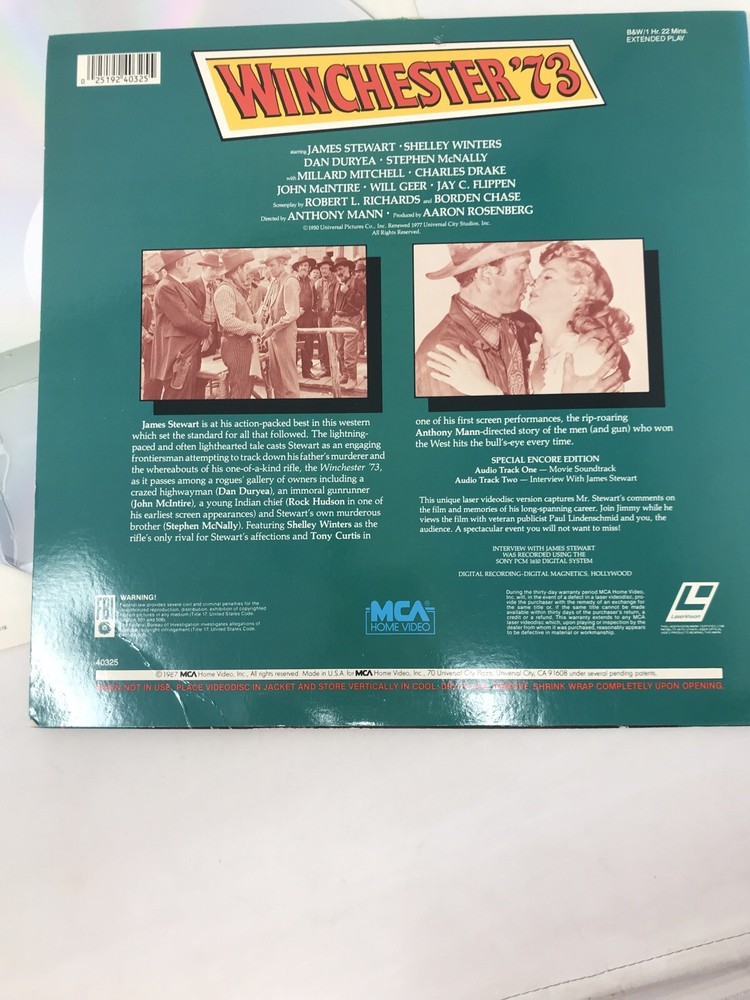 Winchester 73 - Encore Edition LaserDisc Starring James Stewart