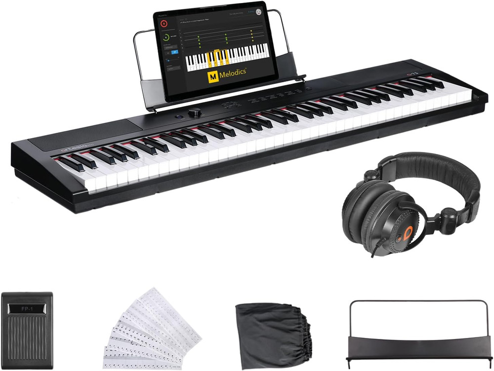 Portable 73 Key Weighted Keyboard with Full-Sized Velocity Sensitive Keys, Digit