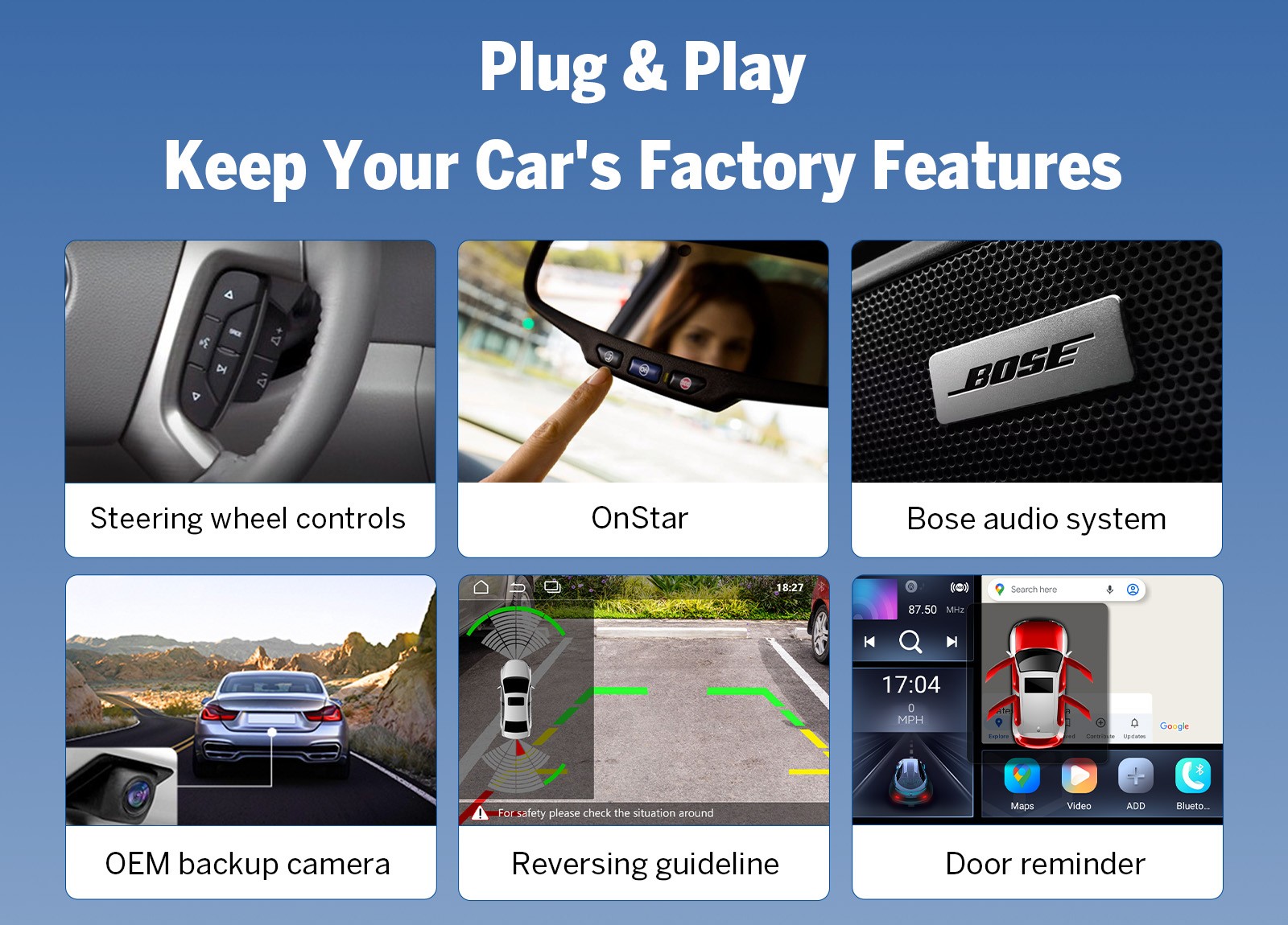 GMX7 8"Android for Chevy Silverado Sierra 2007-13 Car Radio Stereo Apple CarPlay