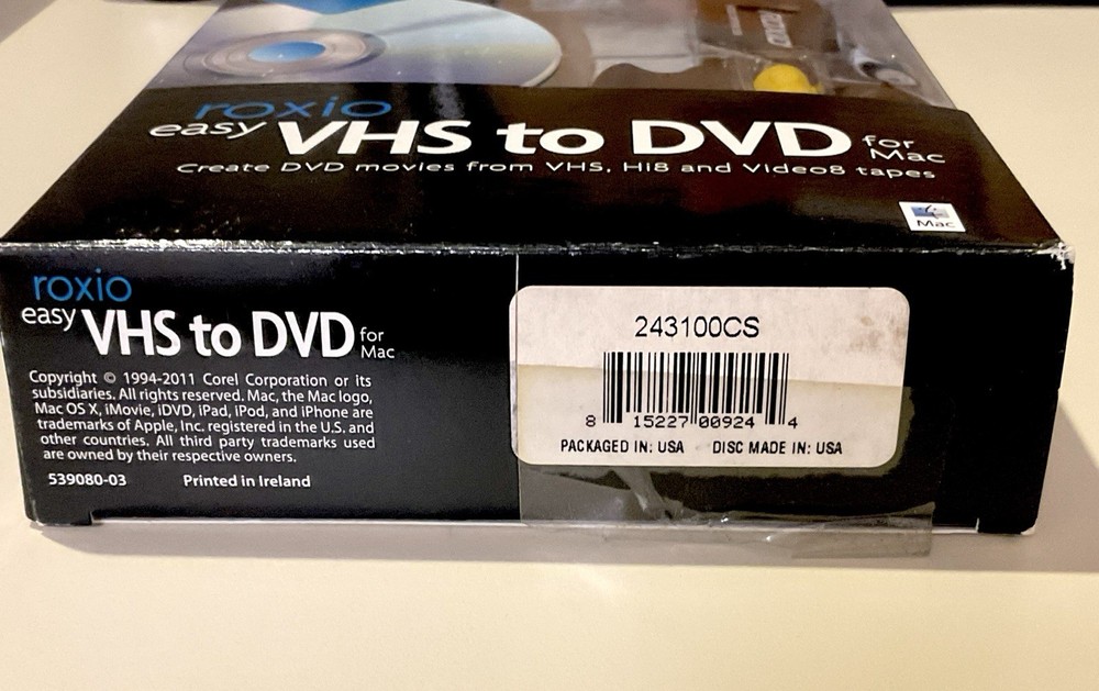 Roxio Easy VHS to DVD for Mac - Complete Set - 243100CS