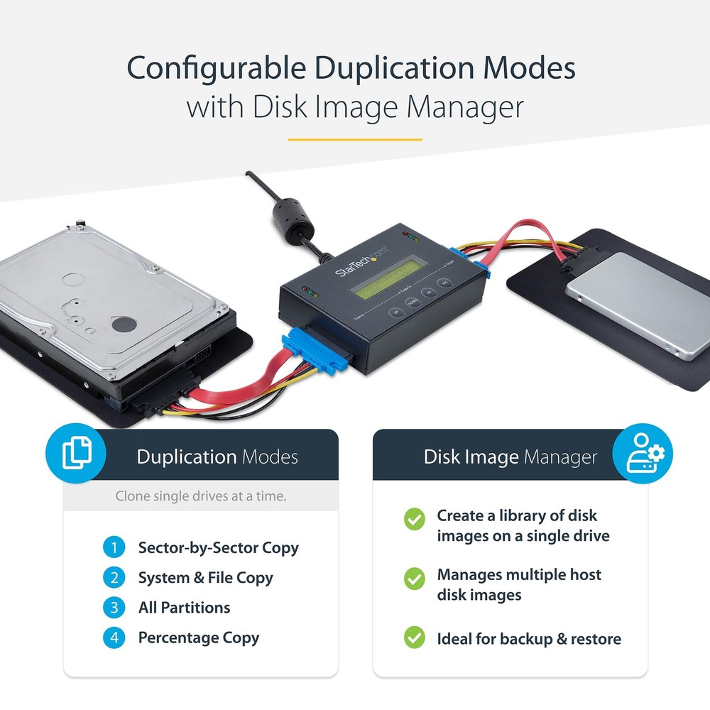 StarTech 2.5/3.5? SATA Hard Drive Duplicator w/ Multi HDD/SSD Image Backup