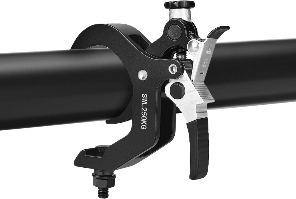 Load capacity 250kg，foldable lock push hook for stage light，for OD 45-60mm Truss