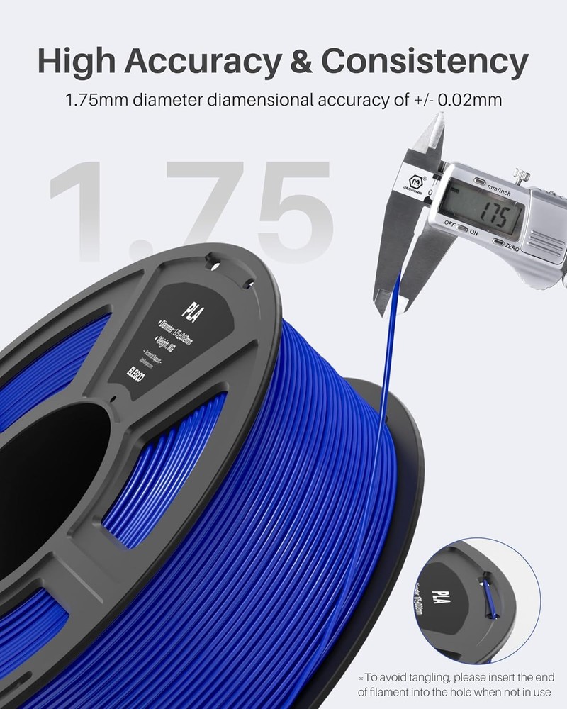 ELEGOO PLA Filament 1.75mm Bundle 4KG, 3D Printer Filament Dimensional Accuracy