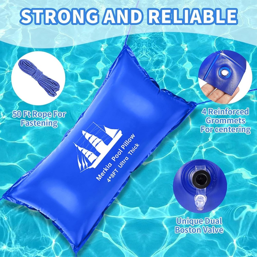Pool Pillows for Above Ground Pool，4 x 8Ft, Winterize Pool Closing Kit Winter...