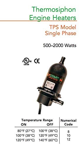 HOTSTART TPS101GT10-000 Engine Heater | Heating Fluid: Engine Coolant, Water,