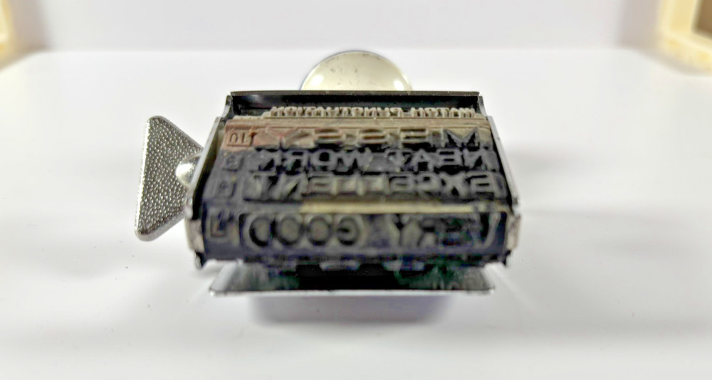 Rotating Message Stamper Very Good Neat Work Messy Do Over