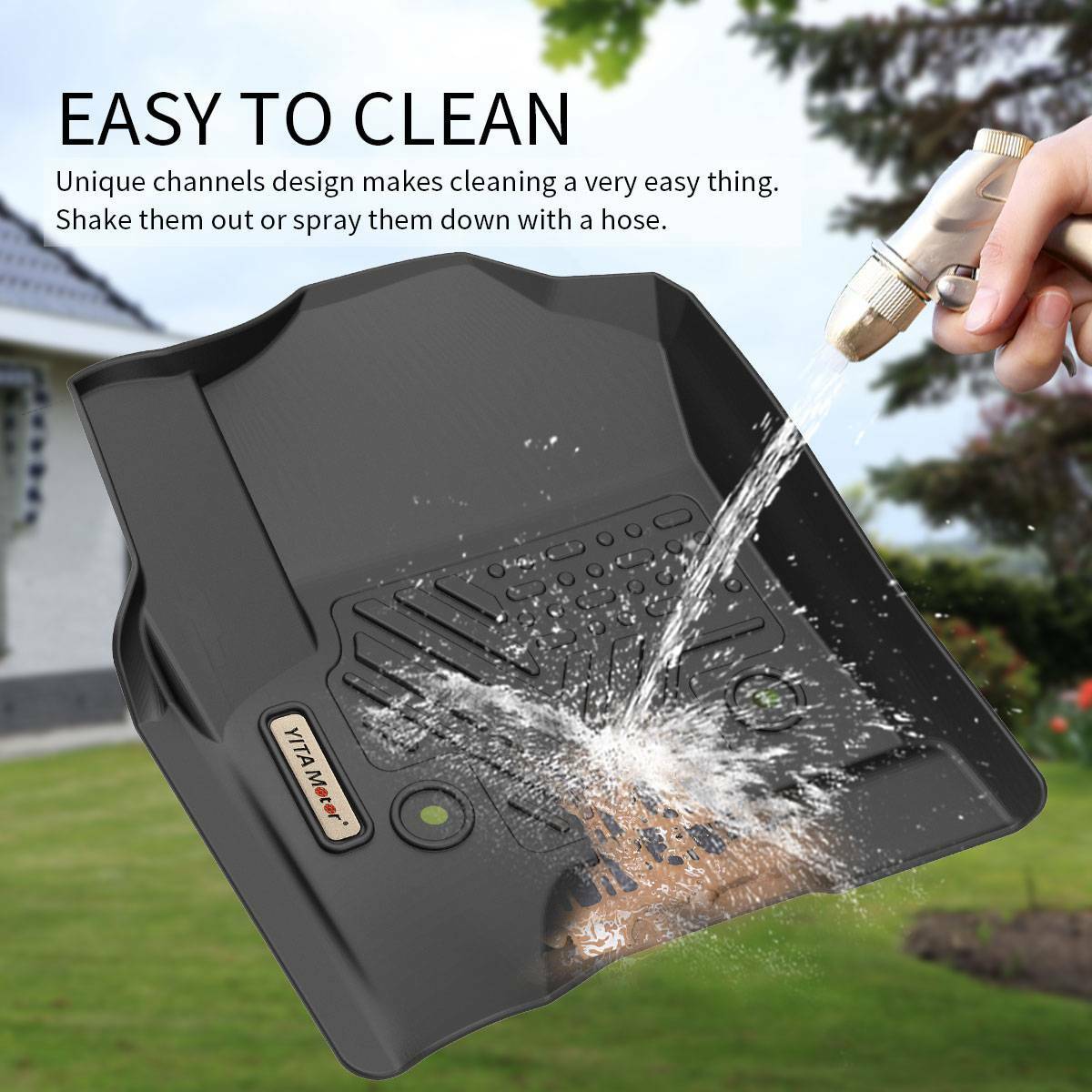 For 2008-2020 Dodge Grand Caravan Floor Mats Black Rubber All Weather Protection