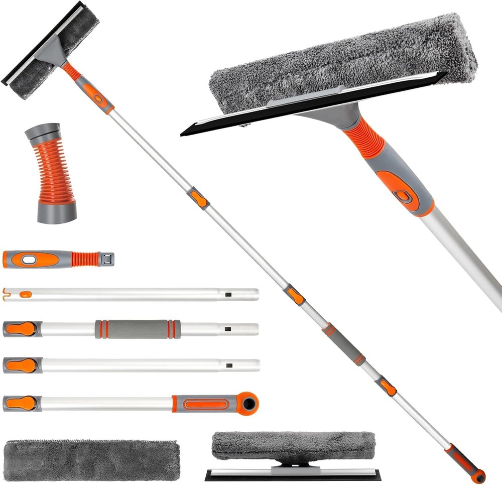 LOMIDA 2-in-1 Window Squeee Cleaner " Window Cleaning Tool Kit with