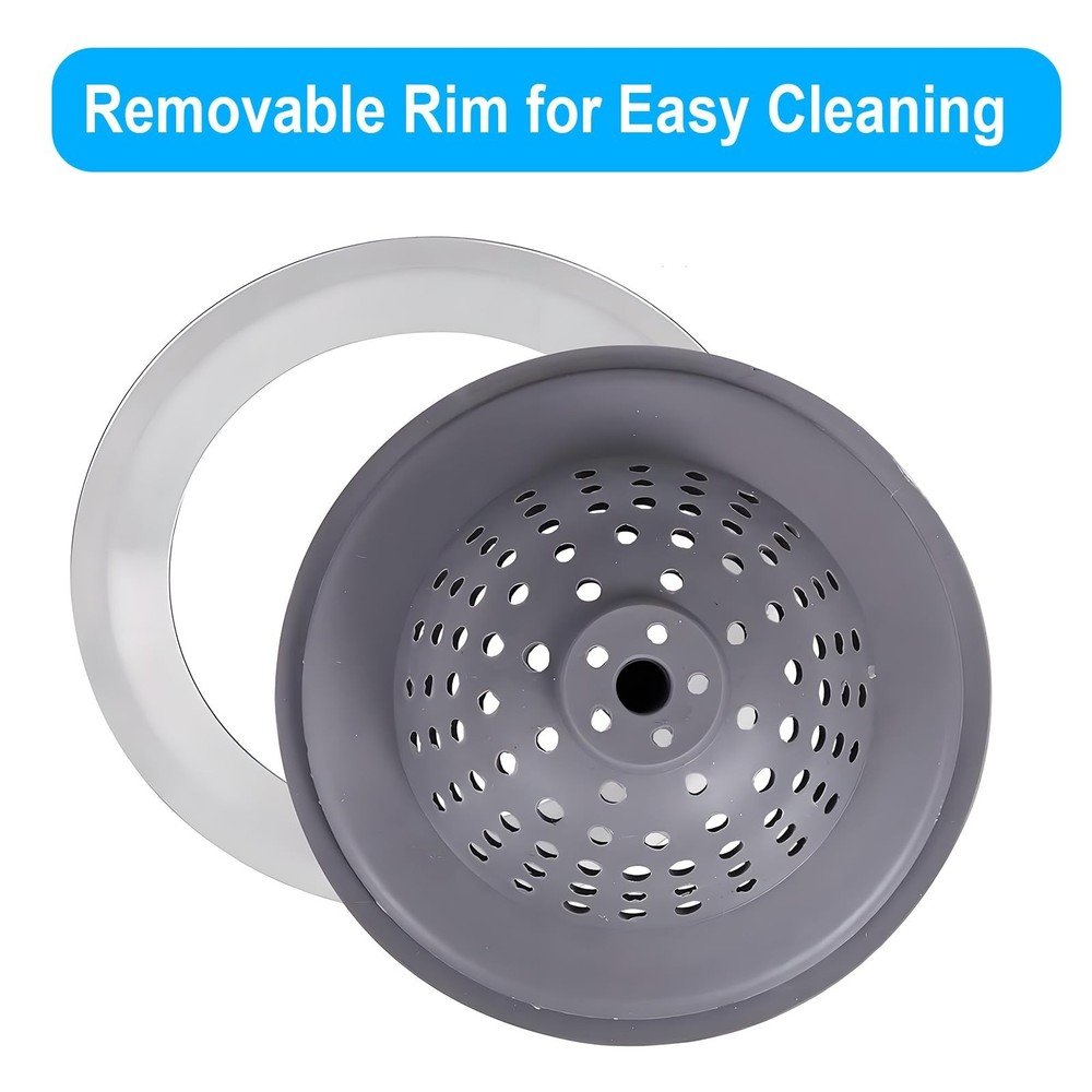 2 Pack Kitchen Sink Drain Strainer Silicone Stainless, Drain Protector,Preven...