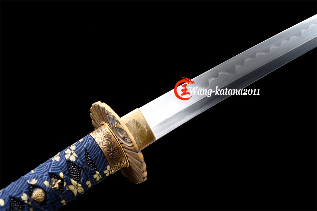 Full Tang Sharp Japanese Samurai Katana Sword T10 Clay Tempered Brass Fittings