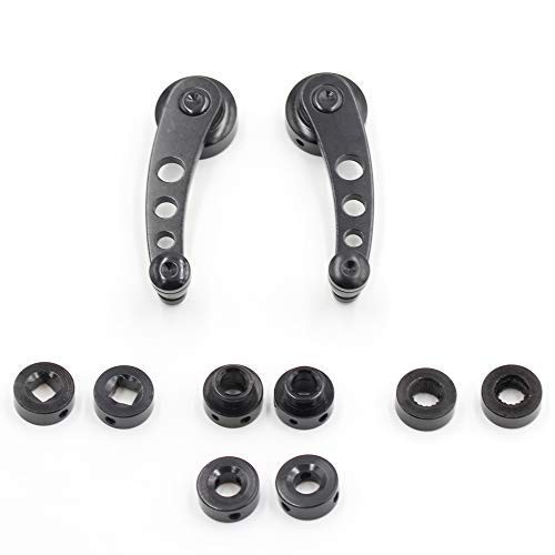 2Pcs Universal Car Window Handle Winder Riser Replacement Winder Crank Black