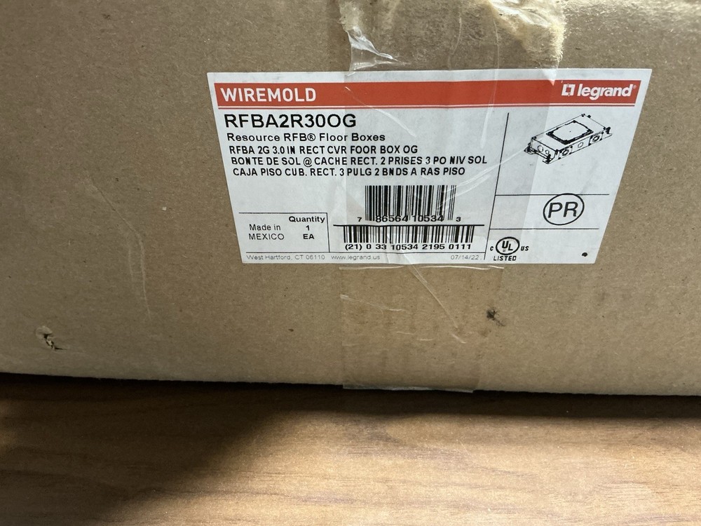 RFBA2R30OG RFBA Legrand Wiremold 2-G 3" RECTANGULAR COVER FLOOR Box