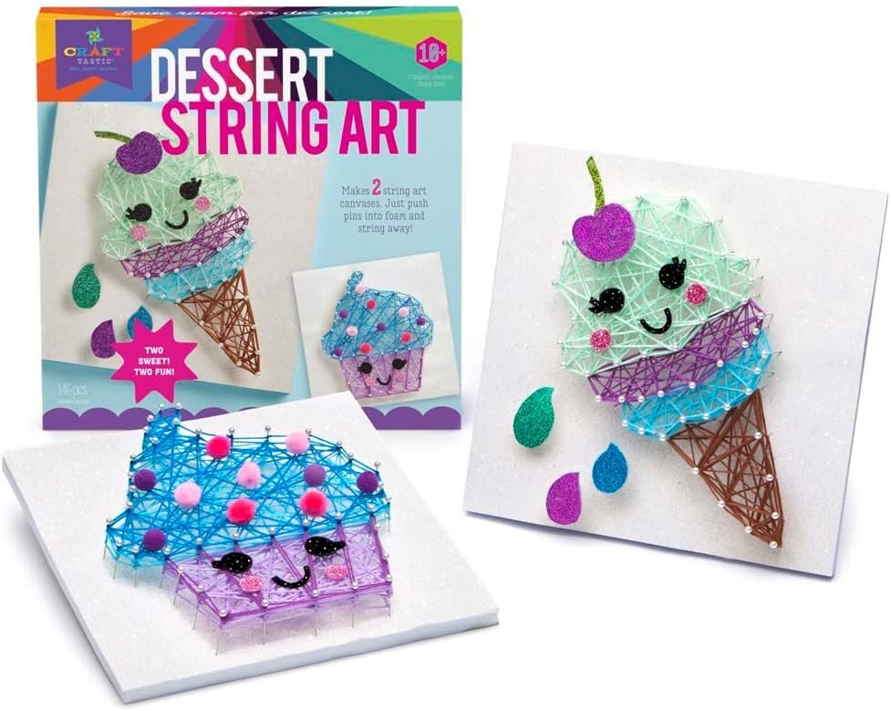 Craft-tastic – String Art Kit – Craft Kit Makes 2 Large String Art Canvases –...