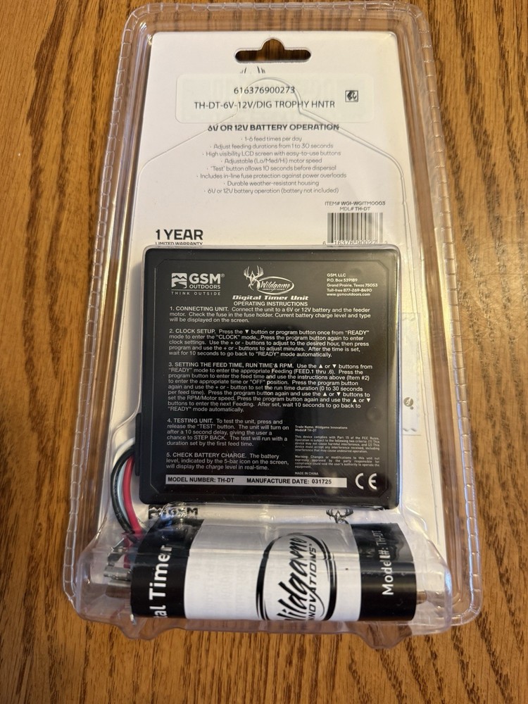 Wildgame Innovations TH-DT 6V or 12V Digital Timer Controller