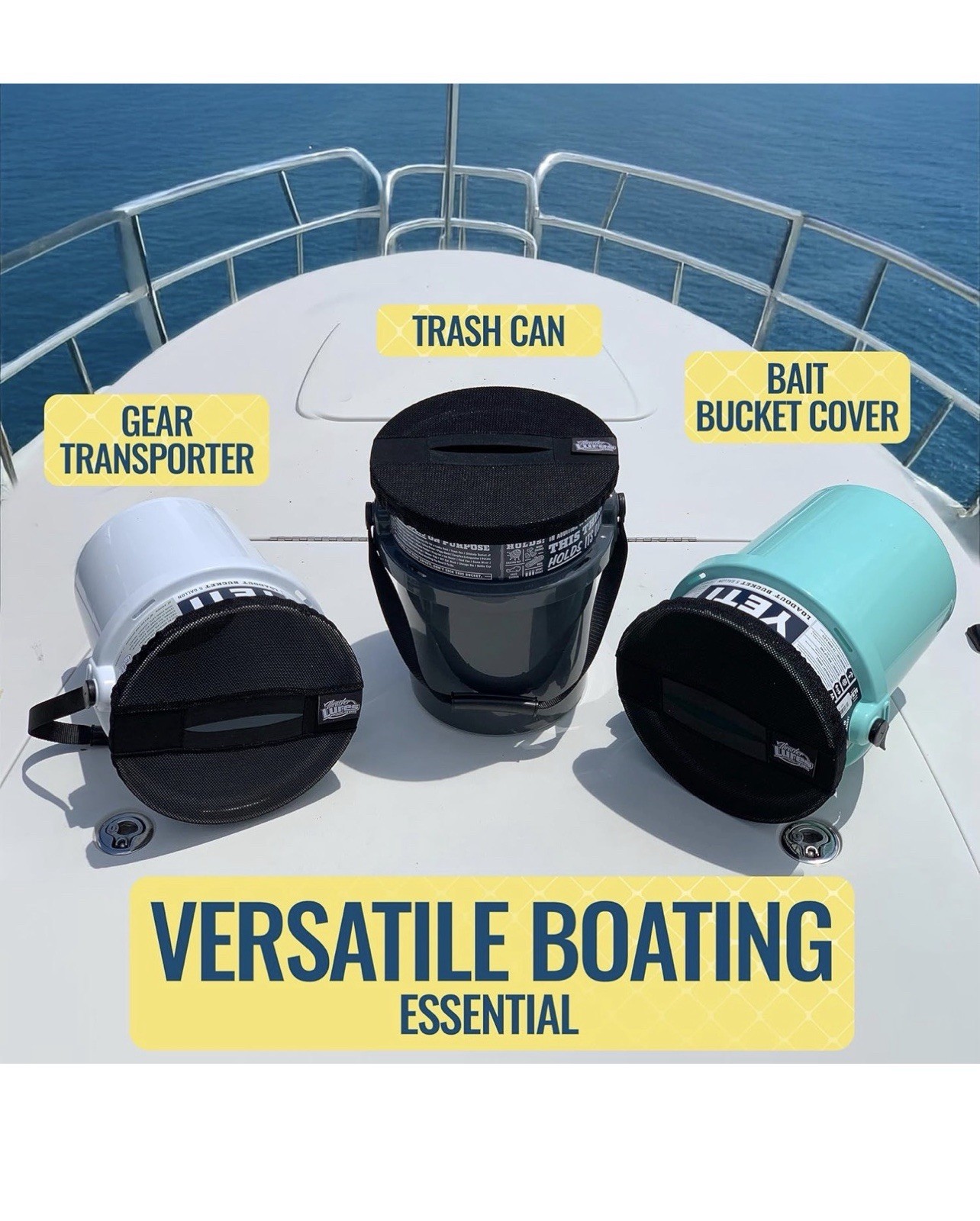 5 Gallon Bucket Lid - Multi-Purpose Boat Trash Can Cover Converter with Opening