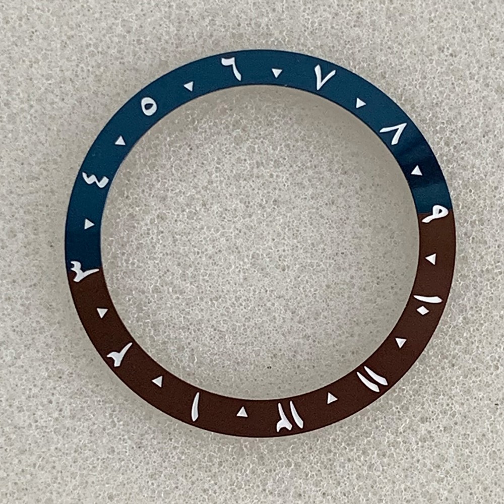 38mm Arabic Numerals Dual-color Watch Bezel Insert Replacement fit 40mm Case
