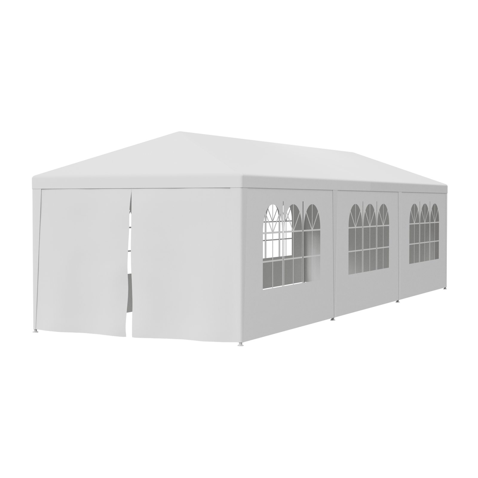 10'x10'/20'/30 Outdoor Gazebo Wedding Party Tent White Canopy With Sidewalls