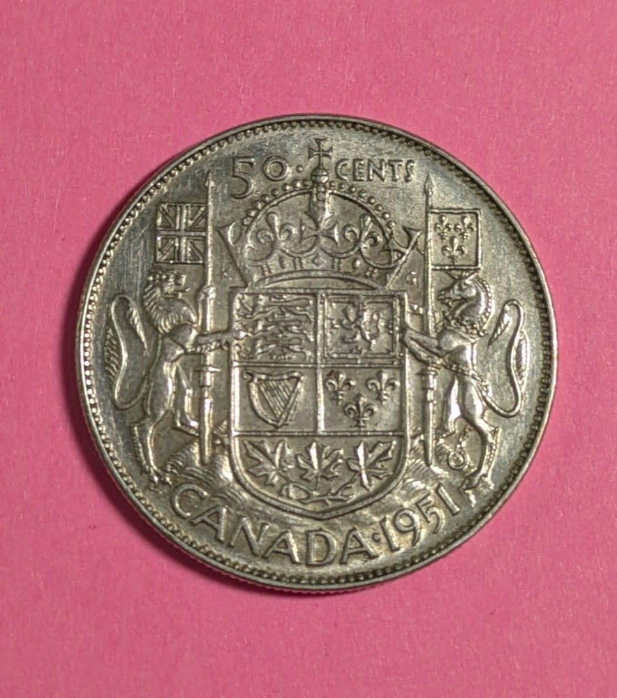 1951 Canada Half Dollar - Beautiful Higher Grade Circulated Condition
