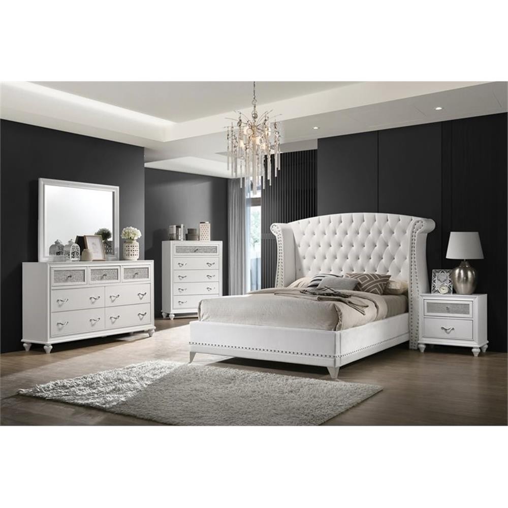 Barzini 5-piece Eastern King Bedroom Set White