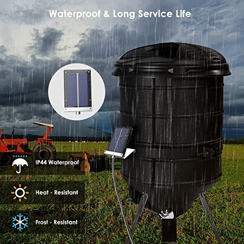 6-Volt Solar Panel for Deer Feeder with an Adjustable Mounting Bracket and