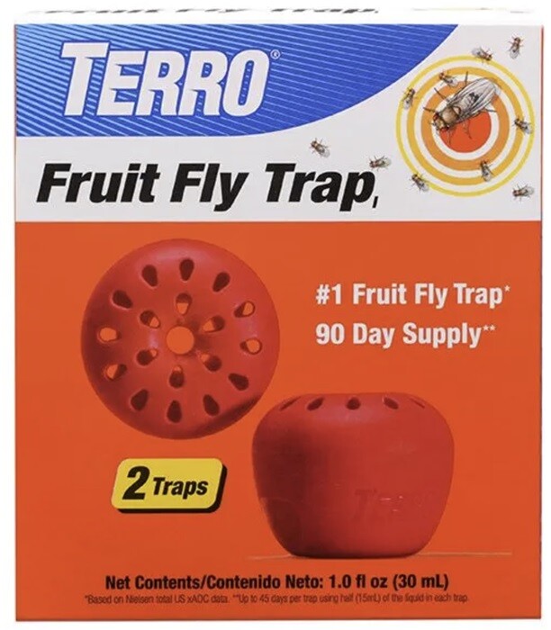 Terro T2502B 2 Pack Fruit Fly Traps with 90 day Fruit Fly Lure