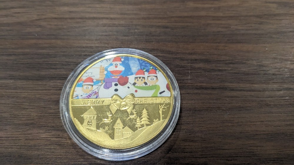 Merry Christmas Doraemon Gold Plated Coin