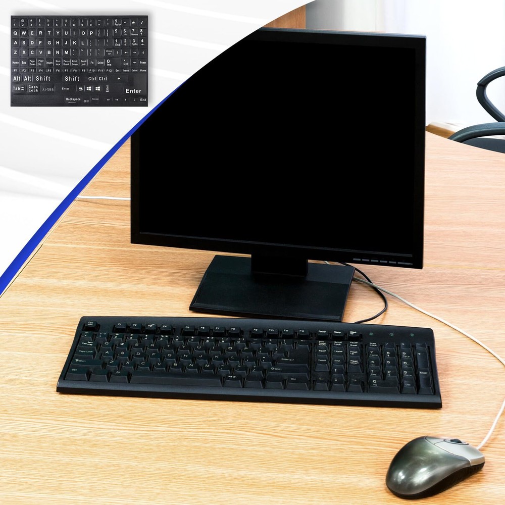 2 Pack Universal English Computer Stickers Keyboard Replacement Letters Stickers