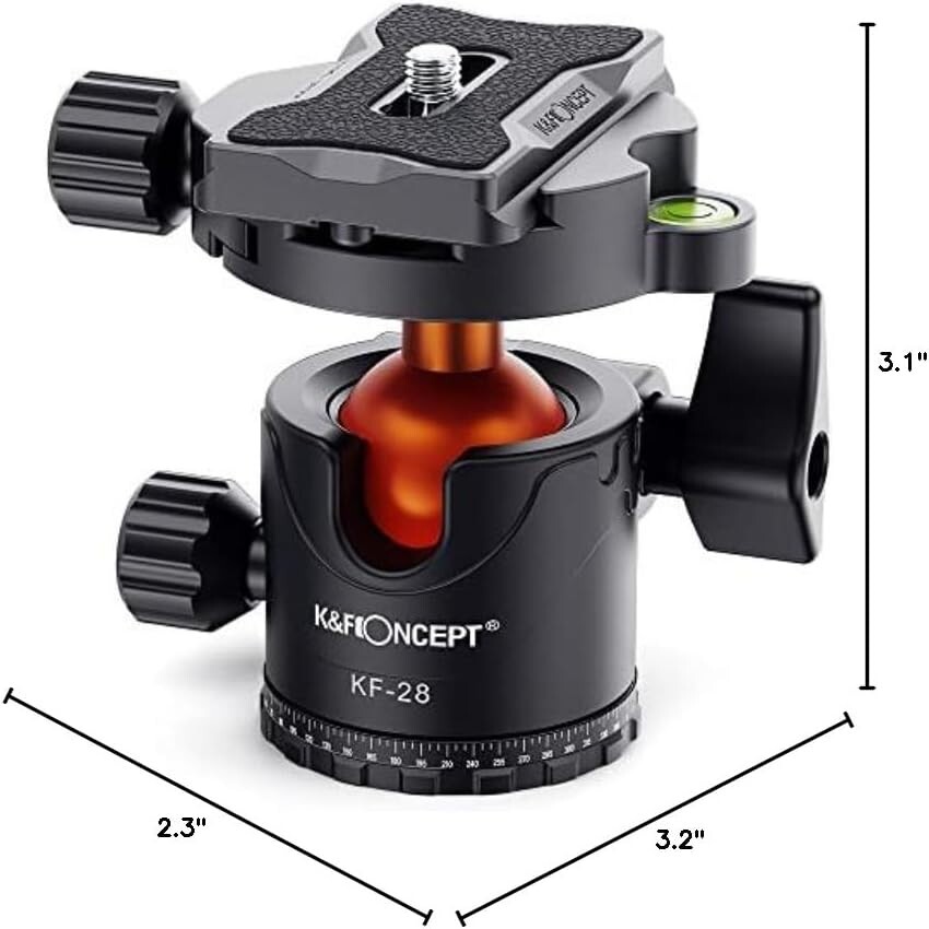 Versatile 360° Tripod Ball Head with Quick Release Plate for DSLRs & Camcorders