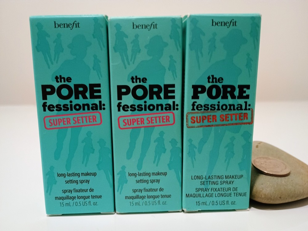 x3 Benefit Porefessional Super Setter Long Lasting Setting Spray Mini 0.5oz each