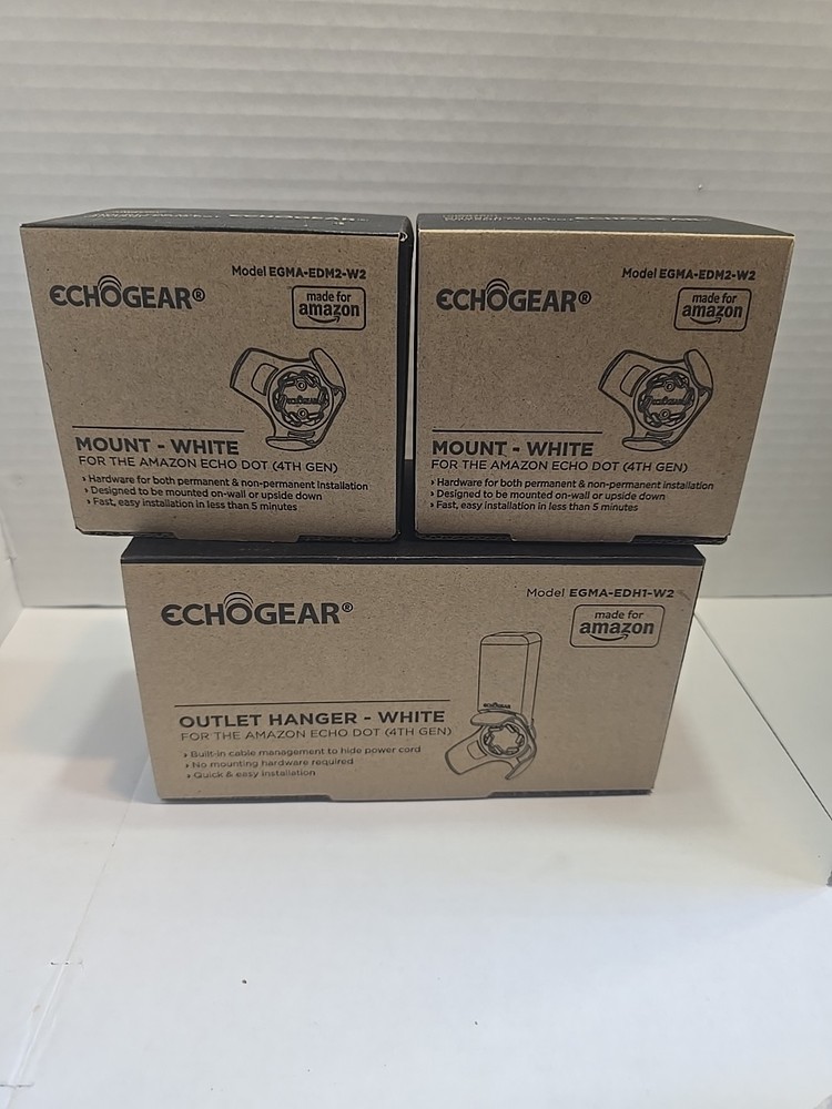 EchoGear Mount For Amazon Echo Dot (4th Gen) White EGMA-EDM2-W2