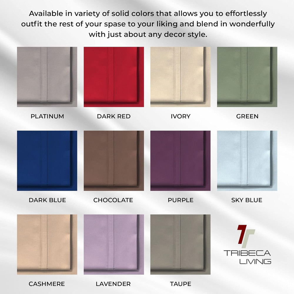 FLSOEDSS Luxury Solid Flannel Deep Pocket Sheet Set, Full, Dark Blue