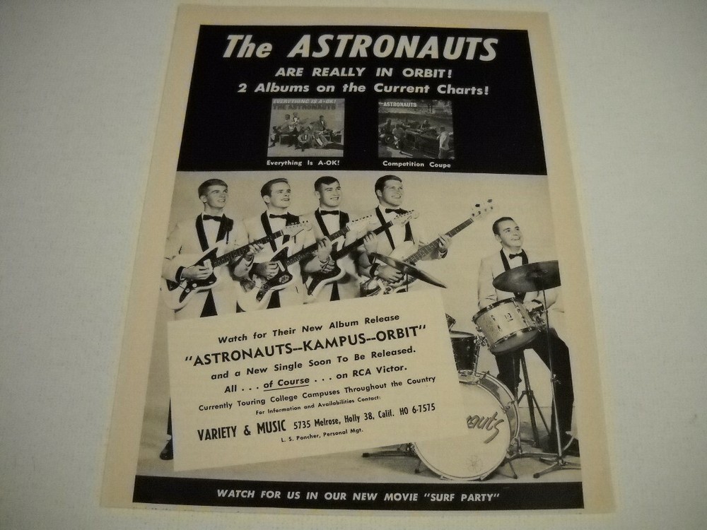 ASTRONAUTS Are Really In Orbit with 2 albums on the charts 1964 Rare Promo Ad