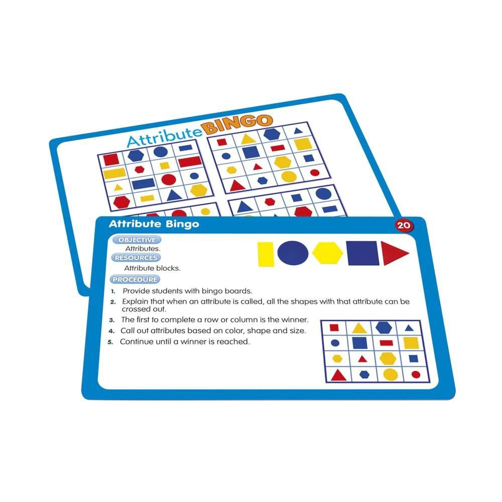 NWT Junior Learning 50 Attribute Block Activity Card Set. JL323