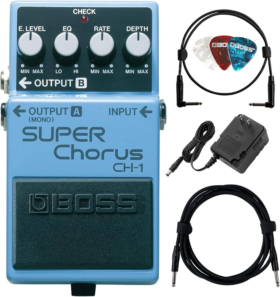 CH-1 Super Chorus Bundle with Gearlux Power Supply, Instrument Cable, Patch Cabl