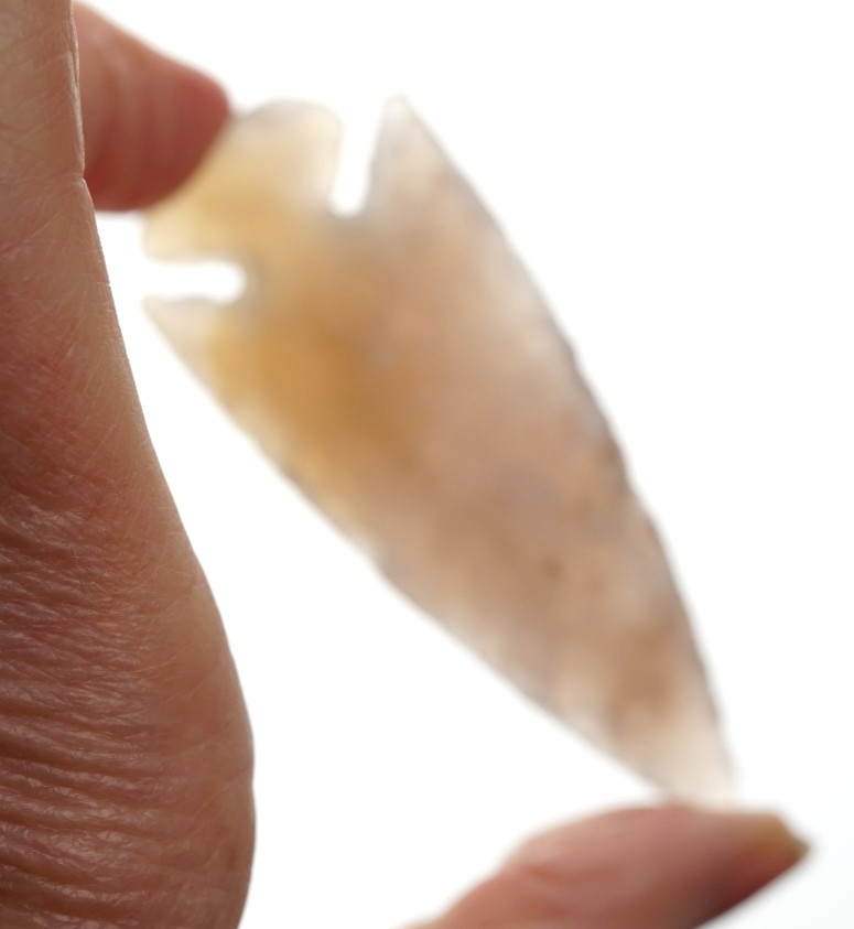 Translucent 3" Flint Spearhead Point Knife Blade Tool Arrowhead I-514