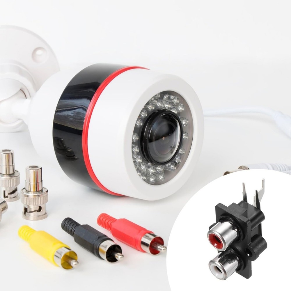 Good Quality 2PCS RCA Female Socket Panel Mount Connector for Home Audio Systems