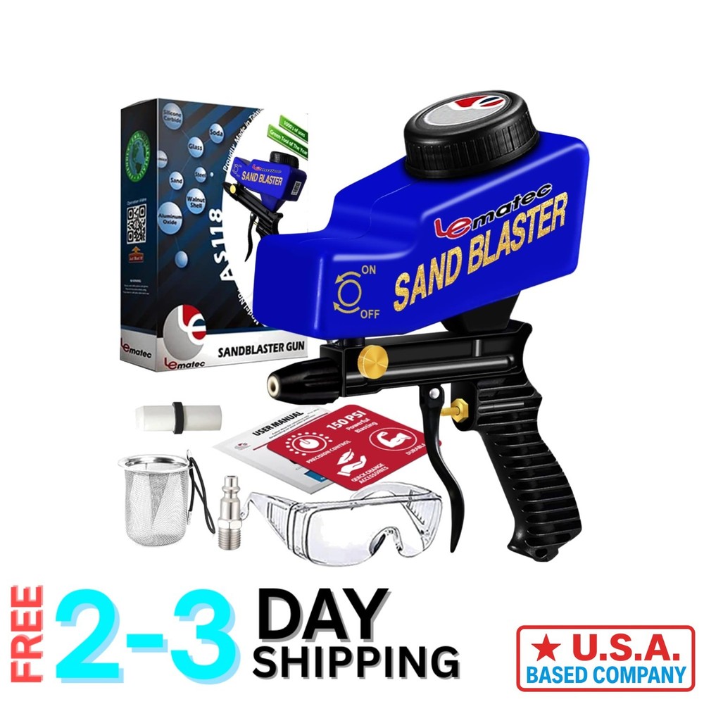 AS118 Gravity Feed Sandblaster Kit - Lightweight, Ideal for DIY & Rust Removal