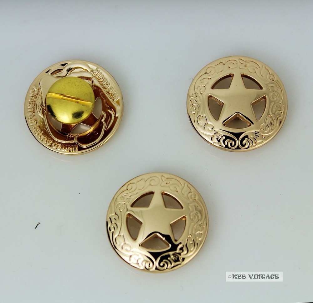 28mm Western Texas Star Conchos Solid Brass Leathercraft rivet stud Punk screw