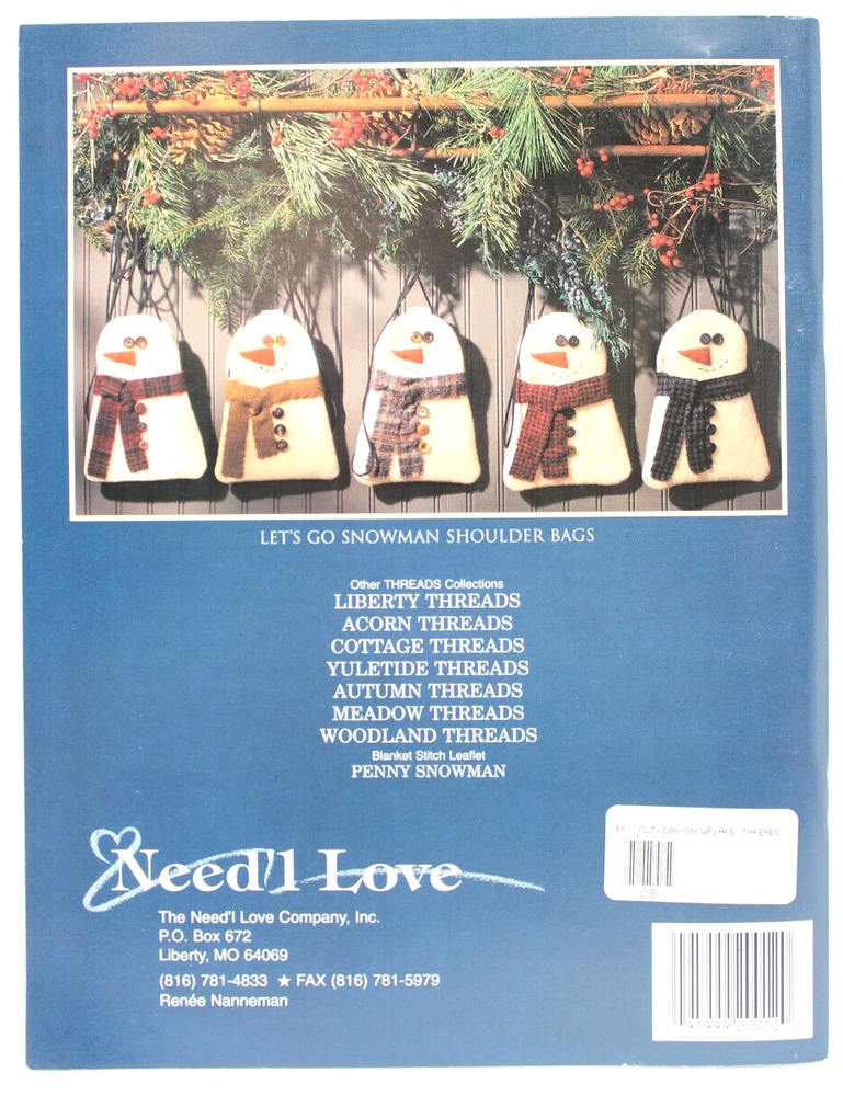 Need I Love SNOWFLAKE THREADS Needlecraft Project/Pattern Book Quilt Crochet