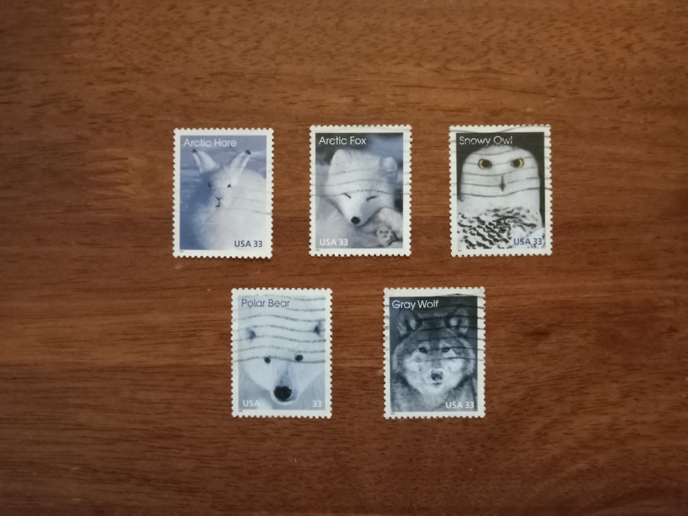 1999 ARCTIC ANIMALS - COMPLETE USED SET - OFF PAPER
