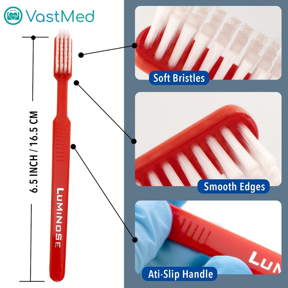 Disposable Pre-Pasted Toothbrushes by Vastmed Individually Wrapped