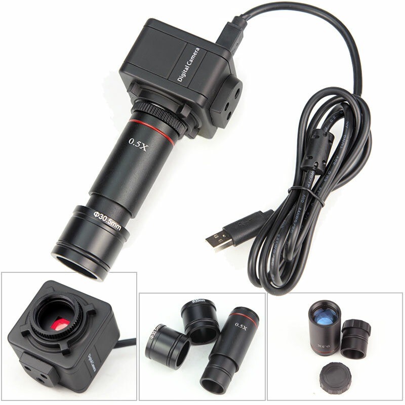 5.0 MP HD Digital Electronic Eyepiece Camera USB Microscope with C Mount Adapter