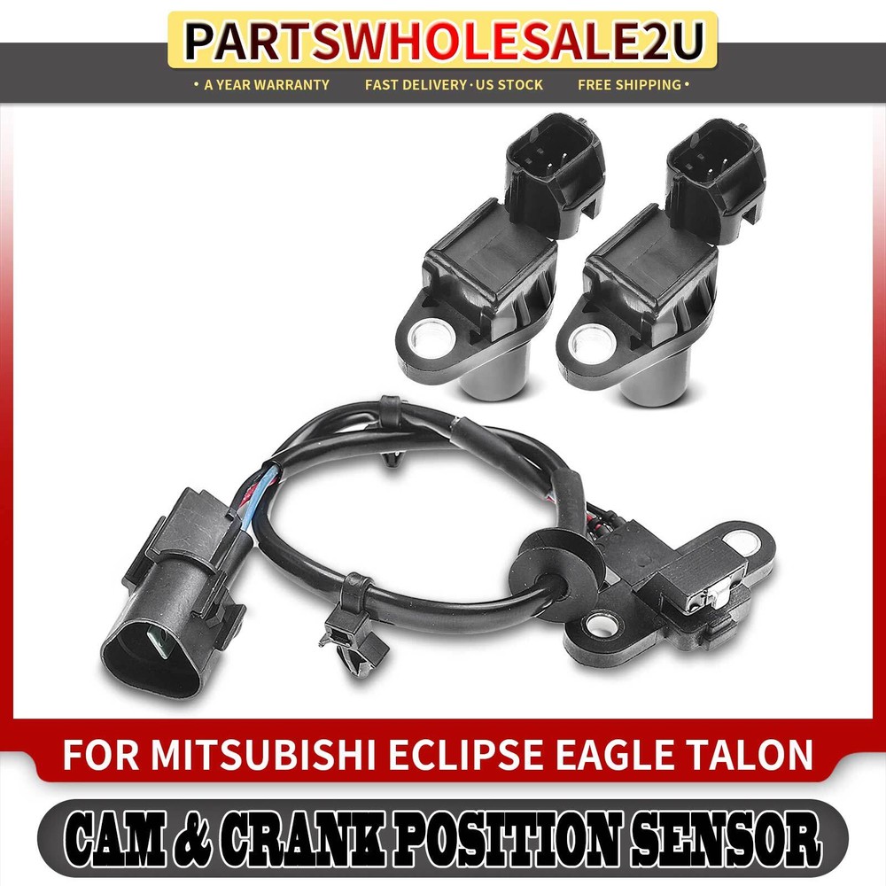 2Pcs Camshaft & 1x Crankshaft Position Sensor for Mitsubishi Eclipse Eagle Talon