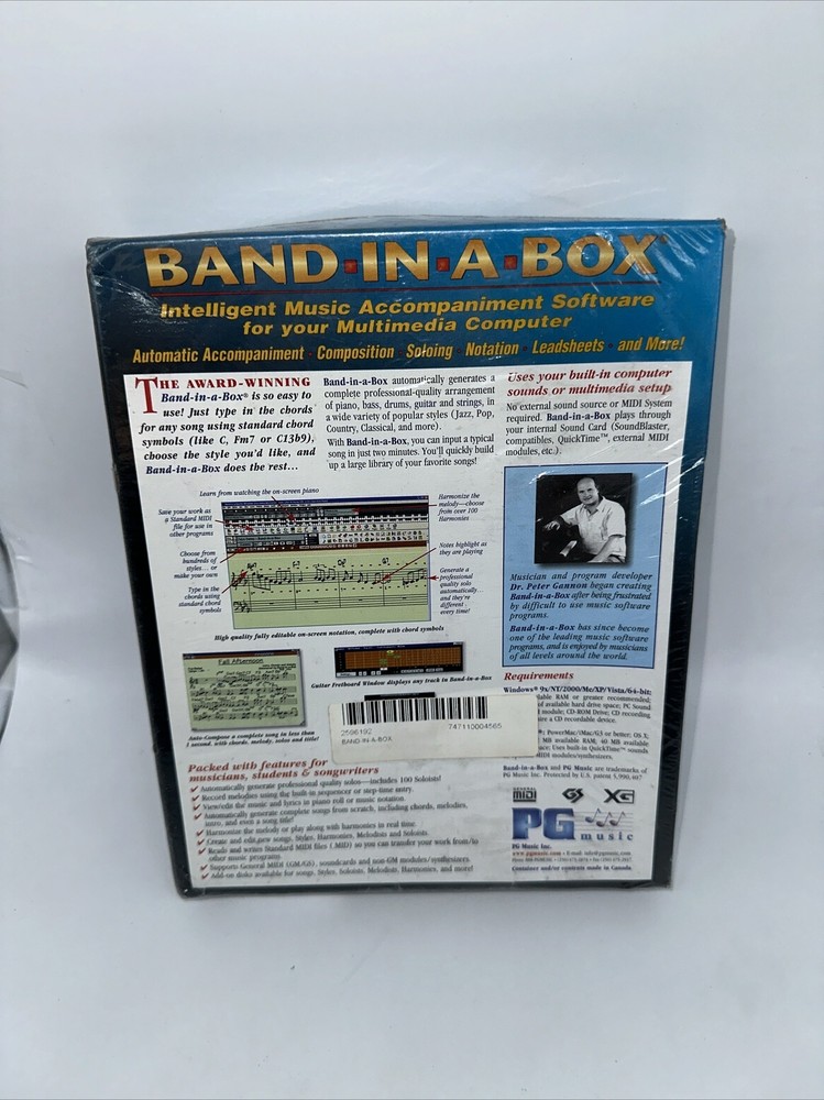 Band In A Box Version 8, NEW, SEALED UNOPENED, Mac System 7.5+, Windows 95/98