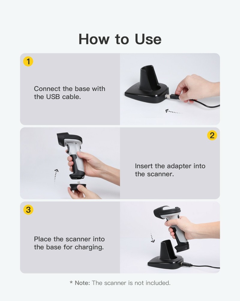Barcode Scanner Charging Base Only For Inateck BCST-60, BCST-70, P6, P7, BCST-73
